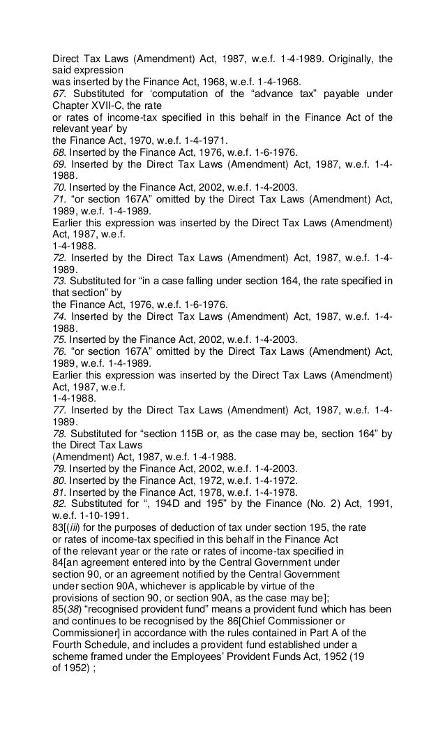 Income Tax Act 1961 Pdf With Latest Amendments